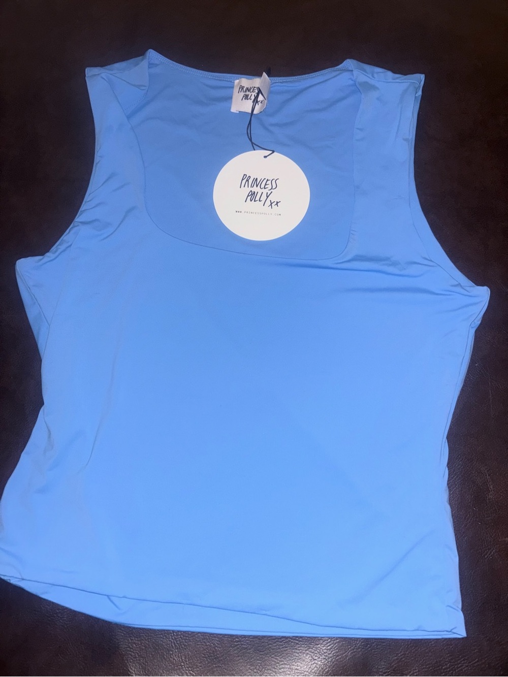 Princess Polly Blue Sleeveless Scoop Neck Top